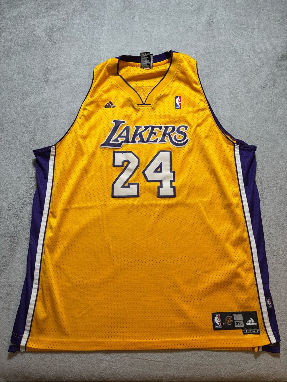 Kobe Bryant LA Lakers Adidas Vintage Swingman Sewn Jersey Gold 3XL